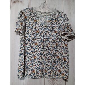 Max Studio‎ Shirt Ladies Large Floral Blouse Short Sleeve